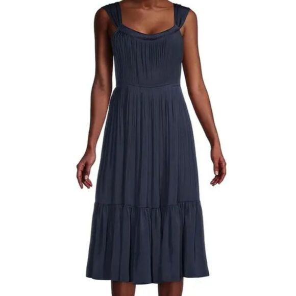 Kobi Halperin Sasha Strappy Midi Dress Midnight Blue Women's Size Medium - Picture 4 of 16